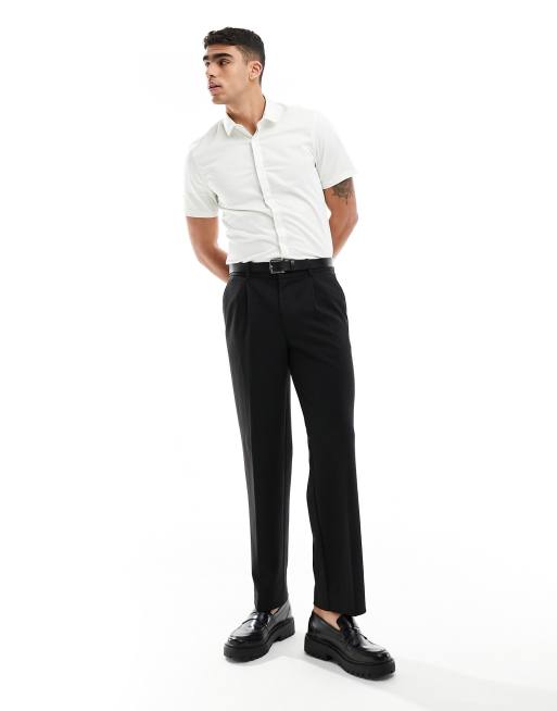 ASOS DESIGN Wedding slim sateen shirt with penny collar in ivory | ASOS