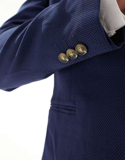 Navy Micro Textured Pure Wool Suit