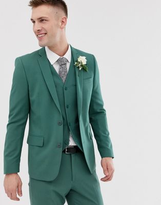 ASOS DESIGN wedding slim suit jacket in pine green | ASOS