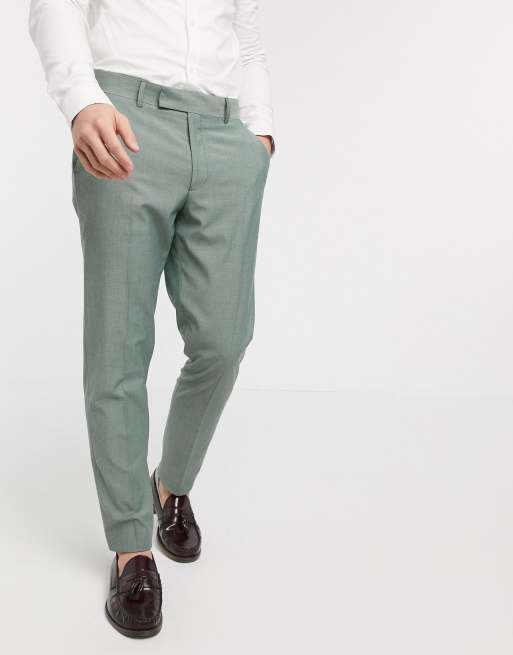 ASOS DESIGN wedding slim suit in dusky green, 3 of 3