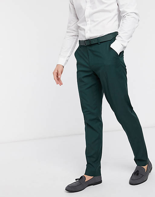 Men's Green Trouser Forest Green Pants for Groomsmen-wedding