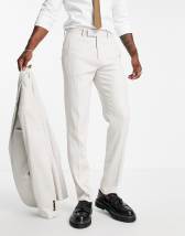 ASOS DESIGN wedding slim suit pants with micro texture in stone | ASOS