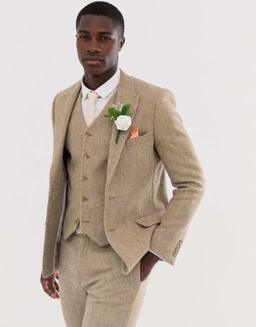 Mens tweed suit on sale vest