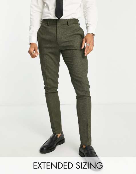 ASOS DESIGN Wedding - Smalle pantalon met micro textuur in bosgroen - view 1