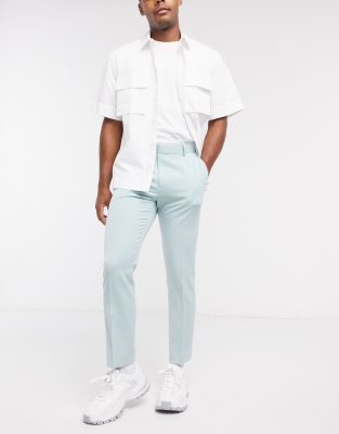 white skinny cropped trousers