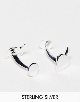 ASOS DESIGN sterling silver party cufflinks with ace of spades design