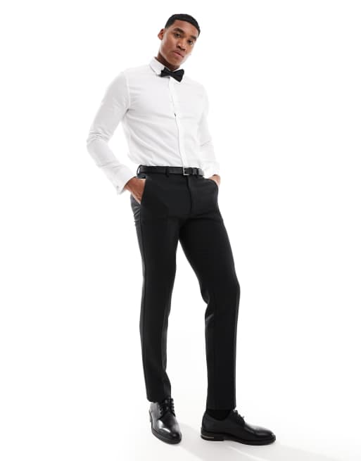 ASOS DESIGN Wedding – Strukturiertes Hemd in Weiß mit regulärer Passform