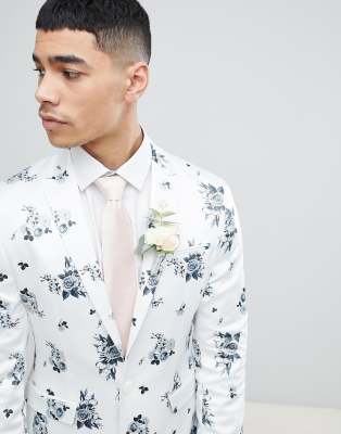 white floral print to wedding