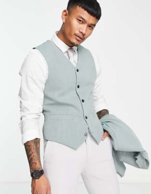 mens khaki suit vest