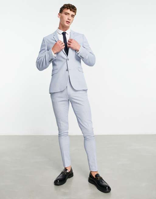 Asos light blue suit sale