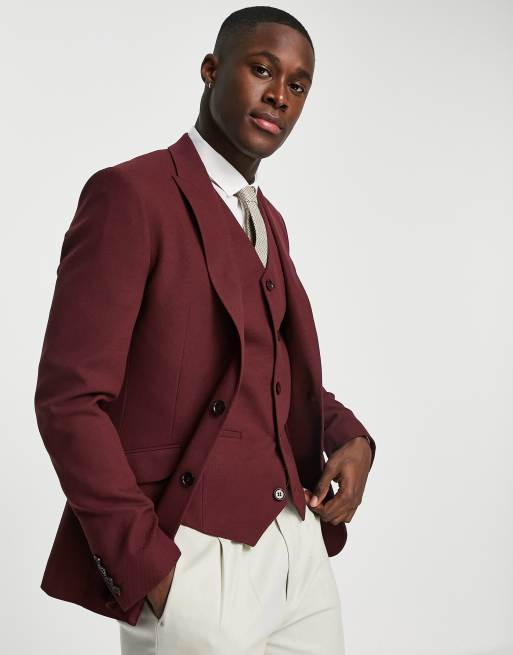 Asos hot sale maroon suit