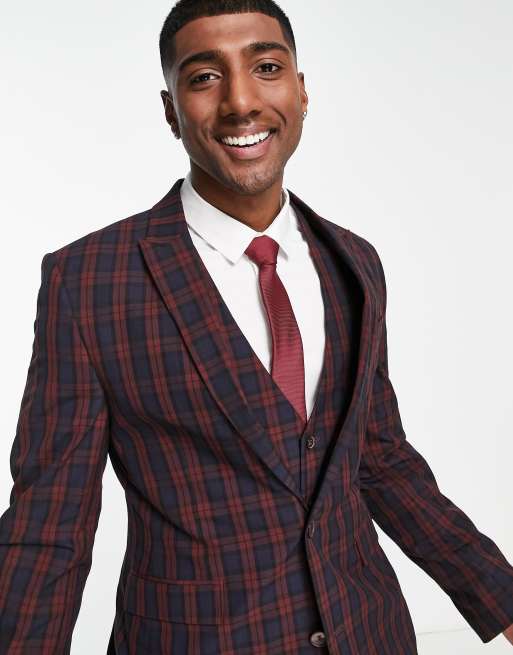 Plaid hot sale suit asos