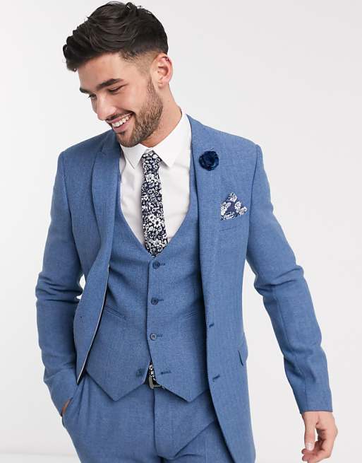 Cornflower Herringbone Necktie Cornflower Herringbone Necktie