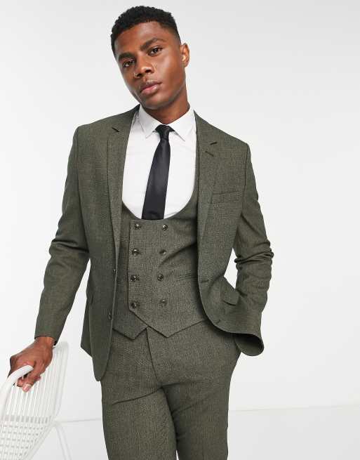 Green best sale skinny suit