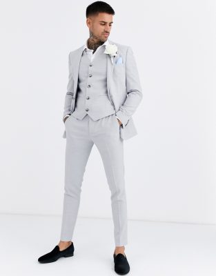 grey skinny suit