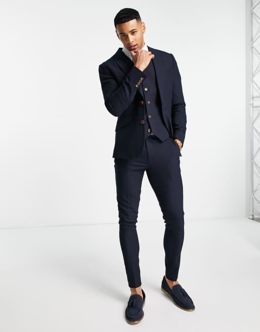 Navy sale suit asos