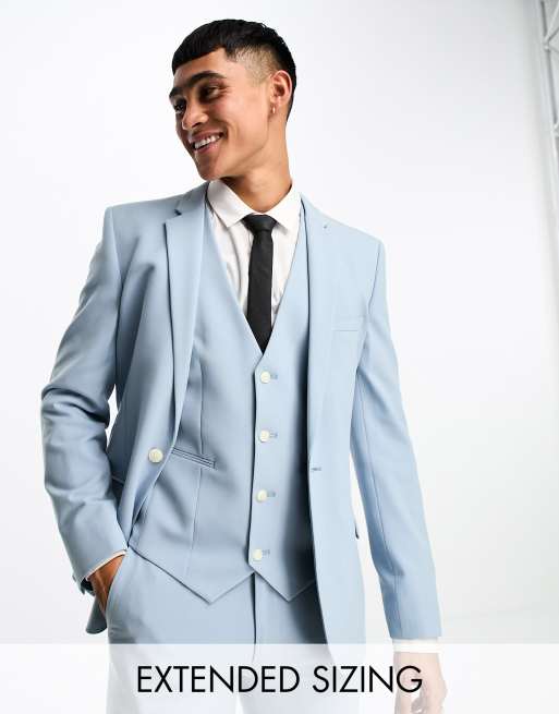 Men Suits Wedding Suits 2 Piece Groom Wear Light Blue One 