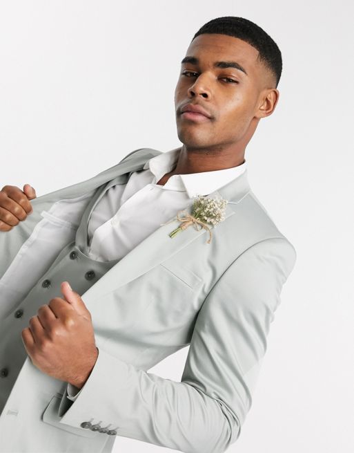 ASOS DESIGN wedding super skinny suit jacket in stretch cotton