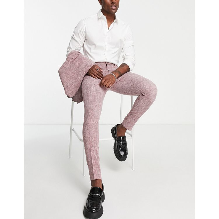 ASOS DESIGN super skinny suit pants in burgundy