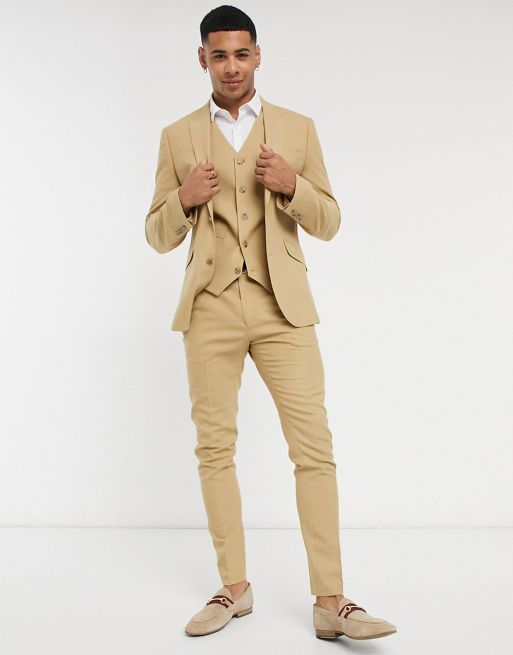ASOS DESIGN wedding super skinny suit pants in micro texture in