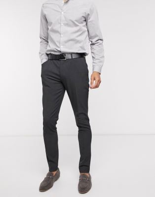 Asos Design Wedding Super Skinny Suit Pants In Charcoal Four Way