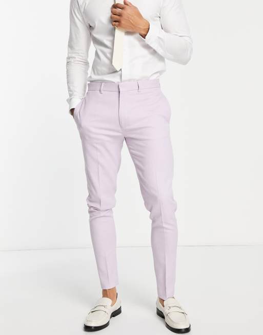 ASOS DESIGN wedding super skinny suit pants in micro texture in