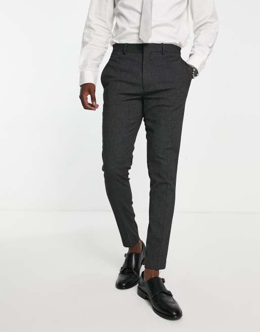 ASOS DESIGN wedding super skinny suit pants in micro texture in