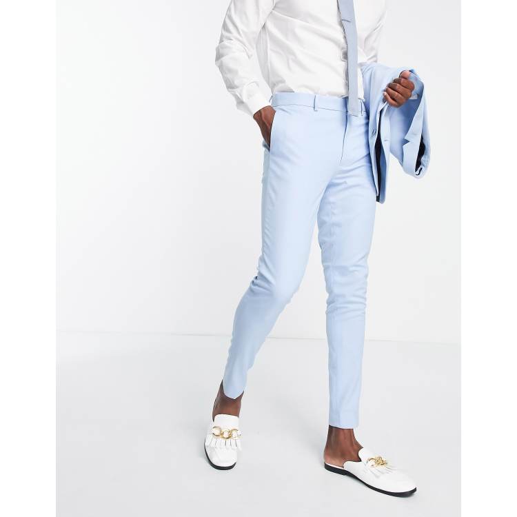 ASOS DESIGN super skinny suit pants in light blue