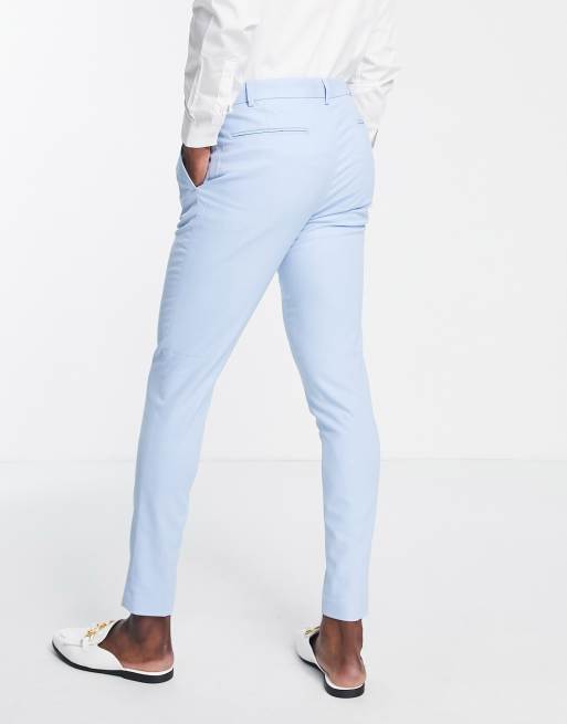 ASOS DESIGN super skinny suit pants in light blue