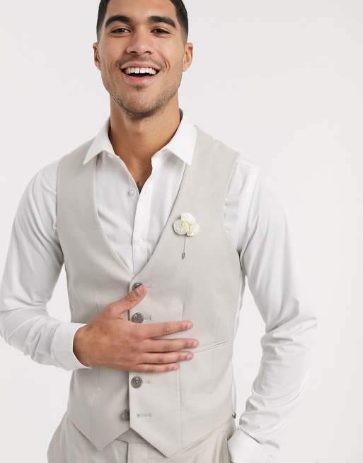 Stretch Linen Suit Vest