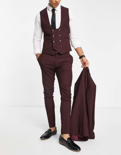 Asos red trouser on sale suit