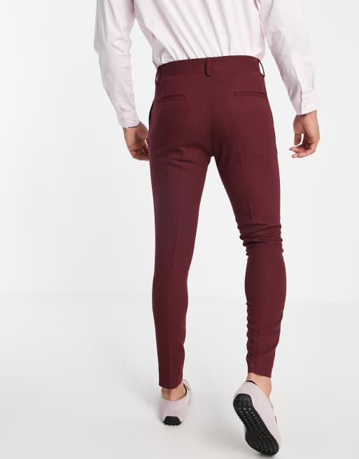 Burgundy skinny dress store pants