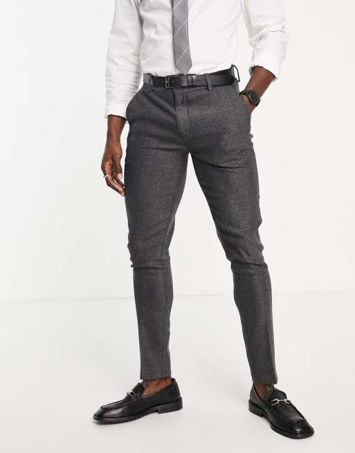 ASOS DESIGN super skinny suit pants in charcoal