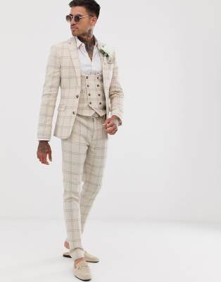 cream trouser suit for a wedding