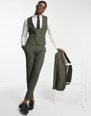 ASOS DESIGN wedding super skinny suit trousers in forest green micro texture - ASOS Price Checker