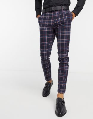 asos mens checked trousers