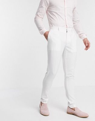 white skinny fit trousers