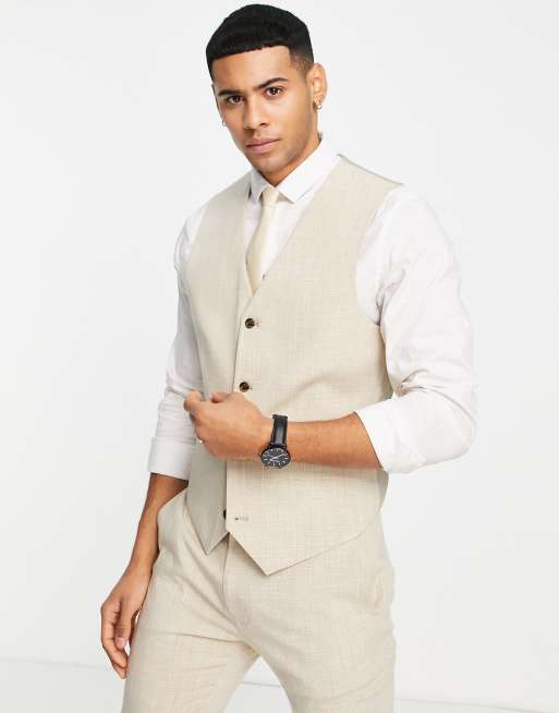 ASOS DESIGN Wedding super skinny suit in camel crosshatch, 2 of 2