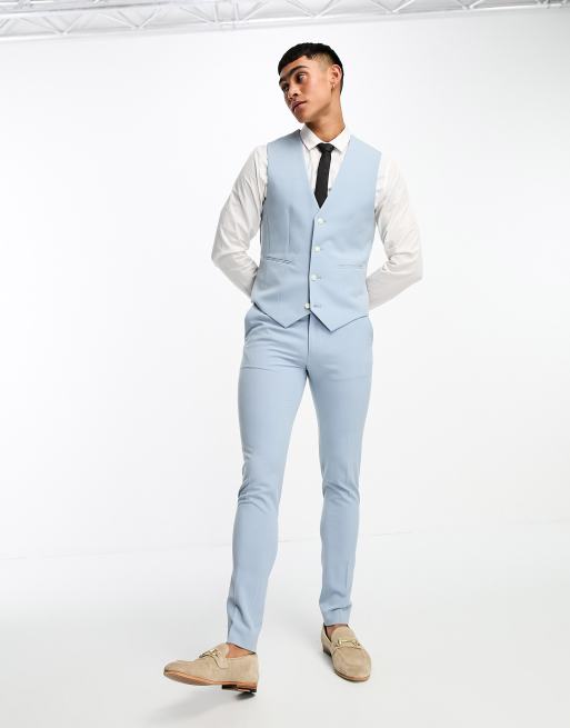 Blue suit hot sale white waistcoat