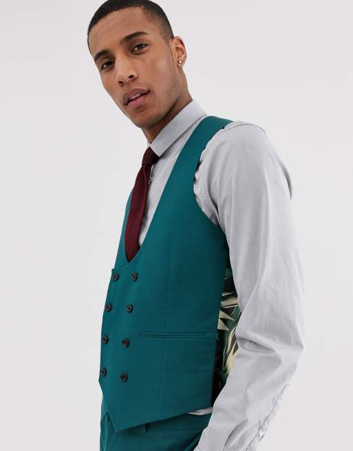 Teal hot sale suit vest