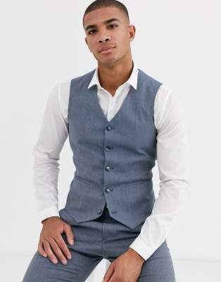waistcoat marl blaugrau superenge