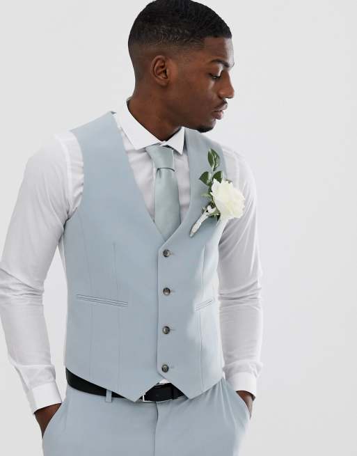 Contrast waistcoat with blue on sale suit