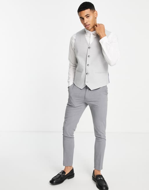 Asos hot sale grey waistcoat