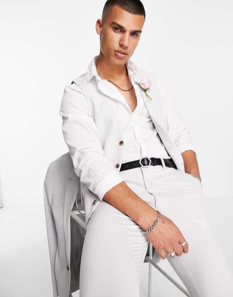 ASOS DESIGN wedding super skinny suit waistcoat in ice grey - view 1