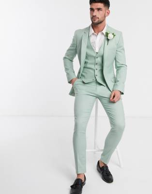 asos mint green suit