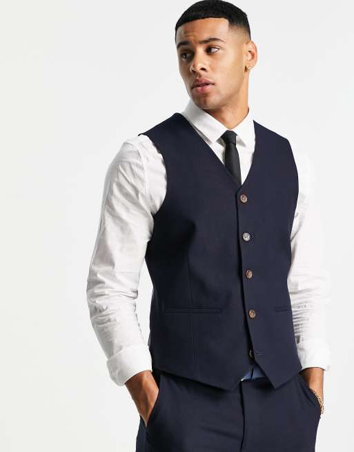 Black shirt 2025 blue waistcoat