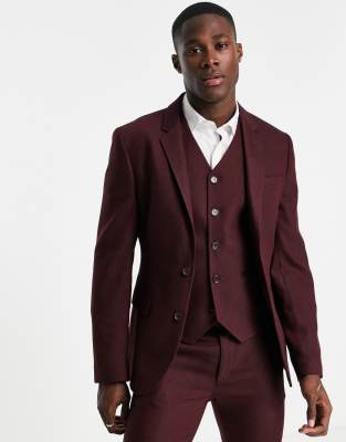 burgundy herringbone suit