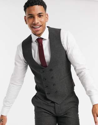 charcoal suit grey waistcoat