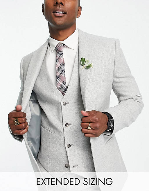Mens Clothing Jackets Waistcoats and gilets for Men ASOS Wedding Super Skinny Wool Mix Suit Waistcoat in Grey Grey 