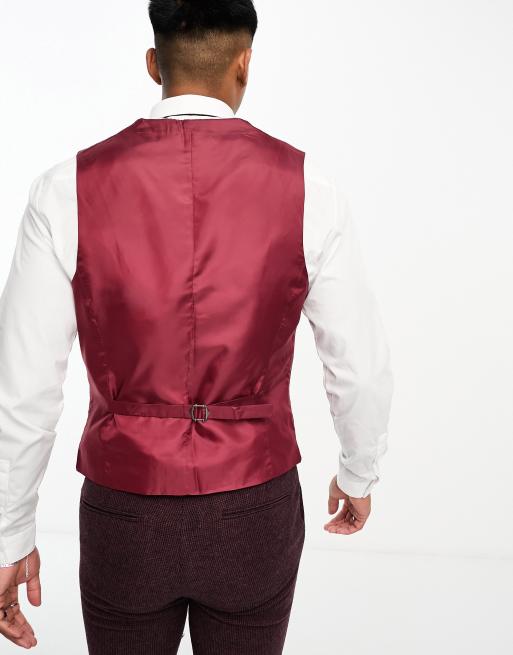 Burgundy vest sale top